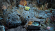 Unterwasserlandschaft mit Schatzkiste - 3D-Illustration