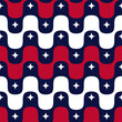 © Moab Republic - Wavy Stars And Stripes. Red, White And Blue USA Flag. Red, white and blue wavy horizontal lines with white stars. Stylized flag of the United States. Seamless Repeat Vector Pattern.