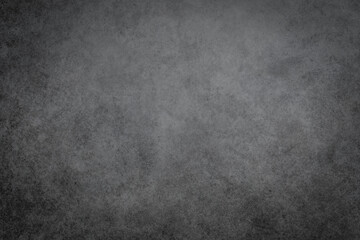 Wall Mural - Grungy textured blank surface abstract grey background. Dirty poster wallpaper with rough grained stone pattern and vignette darkened edges