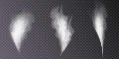 Poster - Texture of steam, smoke, fog, clouds. Vector isolated smoke. Aerosol effect