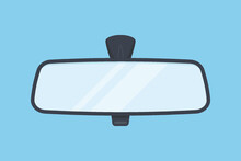 Rear View Inside Car Mirror Vector Flat Illustration