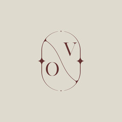 Poster - OV classic and unique wedding logo initial logo design which is good for branding