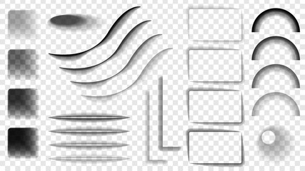 Poster - Set Collection Vector Transparent Overlay Black Soft Shadows Template Design Elements