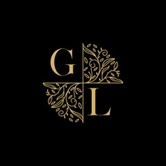 Poster - GL circle floral wedding logo initial logo design which is good for branding