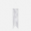 White blank single pennant swallowtail flag realistic vector mock-up. Hanging banner mockup. Template for design