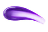Fototapeta Kuchnia - Purple gel abstract colour smear. Purple blonde dye hair shampoo smudge isolated on white background.