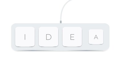 Aufkleber - Idea word written with computer buttons over white background