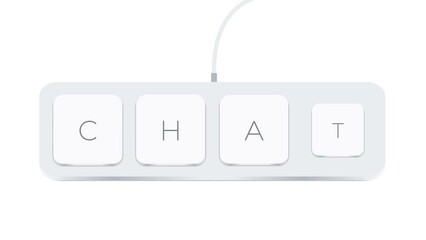 Aufkleber - Chat word written with computer buttons over white background