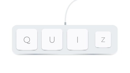 Poster - Quiz word written with computer buttons over white background