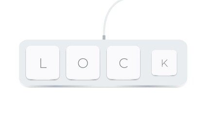 Aufkleber - Lock word written with computer buttons over white background
