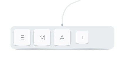 Poster - Email word written with computer buttons over white background
