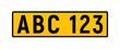 British uk car license plate template. GB car registration numberplate sign design