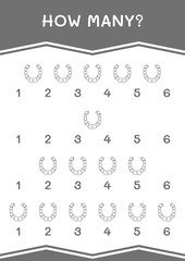 Wall Mural - How many of Horseshoe, game for children. Vector illustration, printable worksheet