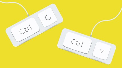 Aufkleber - Ctrl C and Ctrl V Keyboard Button, Copy Paste Shortcuts Icon, Sign, Symbol