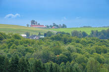 Countryside Landscape With Farm In Quebec, Canada