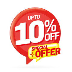 Sticker - Up to 10 percent off special offer sale sticker