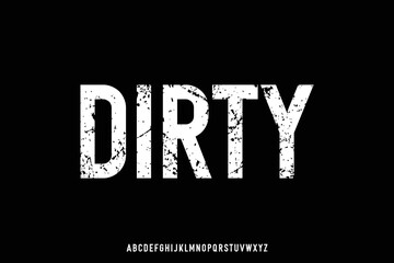 Wall Mural - strong condensed display font vector with rough effect