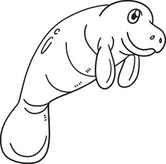 Wall Mural - Manatee Isolated Coloring Page for Kids