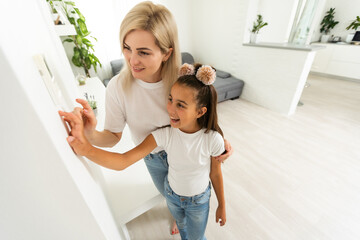 Poster - smart screen with smart home and modern living room