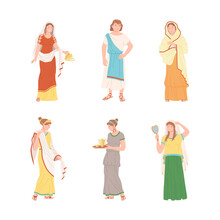 Roman People Characters As Cultural Ethnicity From Classical Antiquity Vector Set