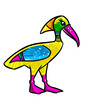Heron drawing bird pattern clipart cartoon illustration