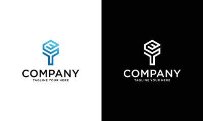 Aufkleber - Alphabet letter EY logo design icon template.