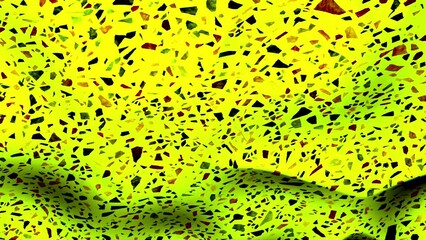 Poster - Background with colored surface and billowing waves. Motion. Surface of fabric swells in waves. Colored surface with waves and confetti