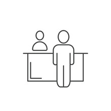 Customer Service Desk Icons  Symbol Vector Elements For Infographic Web