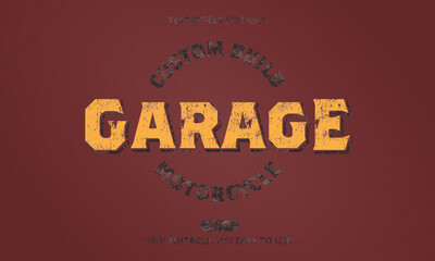 Wall Mural - Garage text effect editable, grunge text style