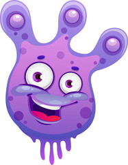 Wall Mural - Cartoon virus isolated purple microorganism germ