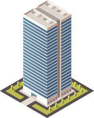 Wall Mural - Skyscraper in isometric design