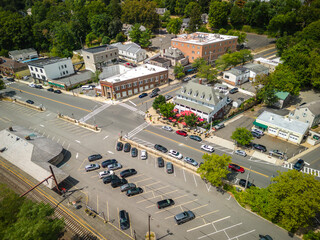 Wall Mural - Aerial Drone of Bernardsville New Jersey