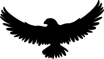 Sticker - Eagle with spread wings, black bird silhouette