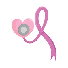 Wall Mural - stethoscope shape with heart