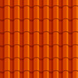 Orange chinese roof tile seamless pattern background. Vector texture, game overlap, cartoon repeated pattern. Asian house roofing material, textured oriental construction roof exterior design