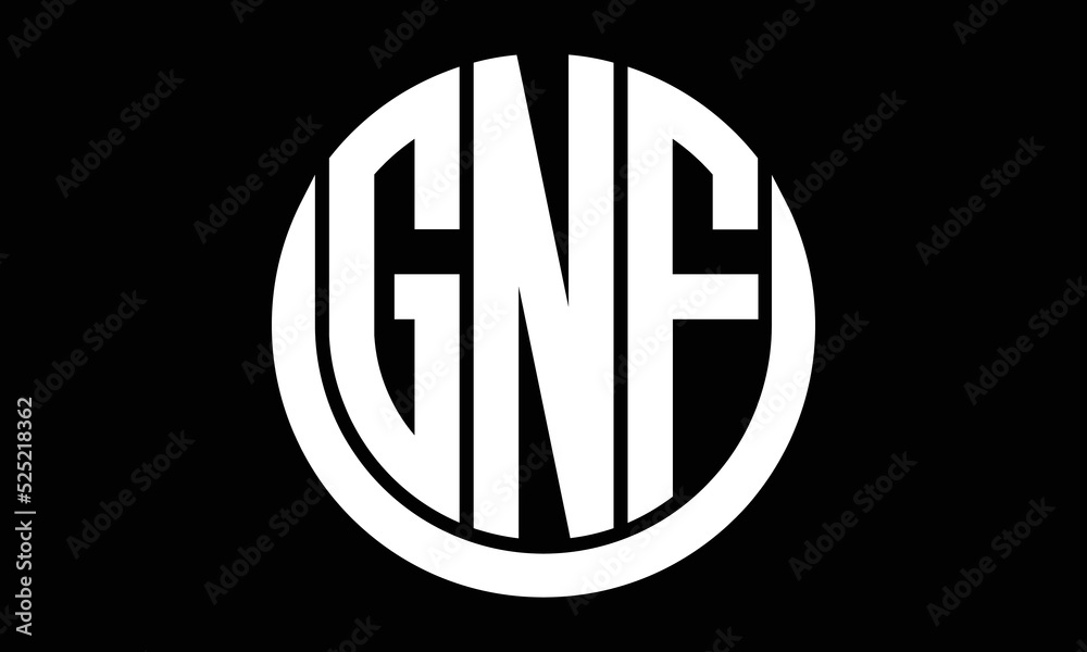 GNF shield in circle logo design vector template. letter mark, wordmark ...