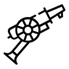 Sticker - A linear vector icon of a cannon.