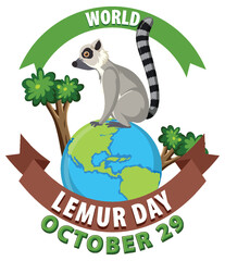 Sticker - World Lemur Day Poster Design