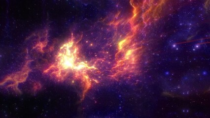 Wall Mural - space traveling in the purple galaxy with nebula