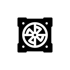 Poster - computer fan vector icon. computer component icon solid style. perfect use for logo, presentation, website, and more. simple modern icon design solid style