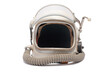 © Dmitriy - Old space helmet isolated on the white background concept. Pilot helmet with open visor. Front view.
