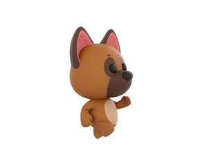 Sticker - German Shepherd Dog character running in 3d rendering.