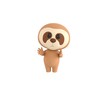 Little Sloth character applauding in 3d rendering.