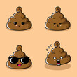 vector illustration of cute poop emoji