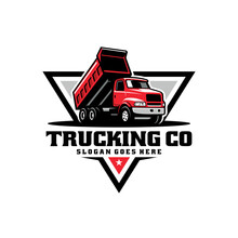 Dump Truck Illustration Logo Vector