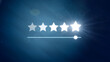 Five star rate customer feedback rate symbol illustration. 5 score rating review with slider bar button of best ranking service quality satisfaction. Success evaluation user experience concept