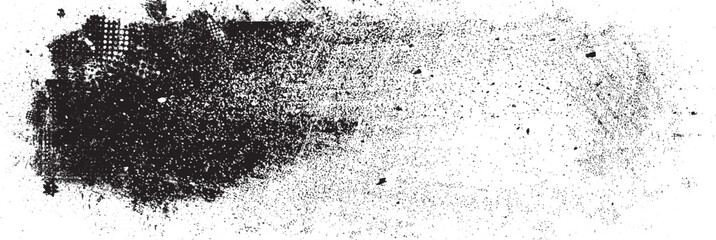 Sprayed black line .Graffiti art design . Noise dispersion logo . Spray effect .Grunge, grainy, gritty texture . Distressed element .vector 