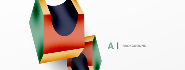 Poster - Abstract background - 3d abstract shape. Wallpaper for concept of AI technology, blockchain, communication, 5G, science, business