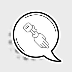 Sticker - Line Prosthesis hand icon isolated on grey background. Futuristic concept of bionic arm, robotic mechanical hand. Colorful outline concept. Vector