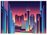 Fototapeta Nowy Jork - San Antonio skyline vector illustration